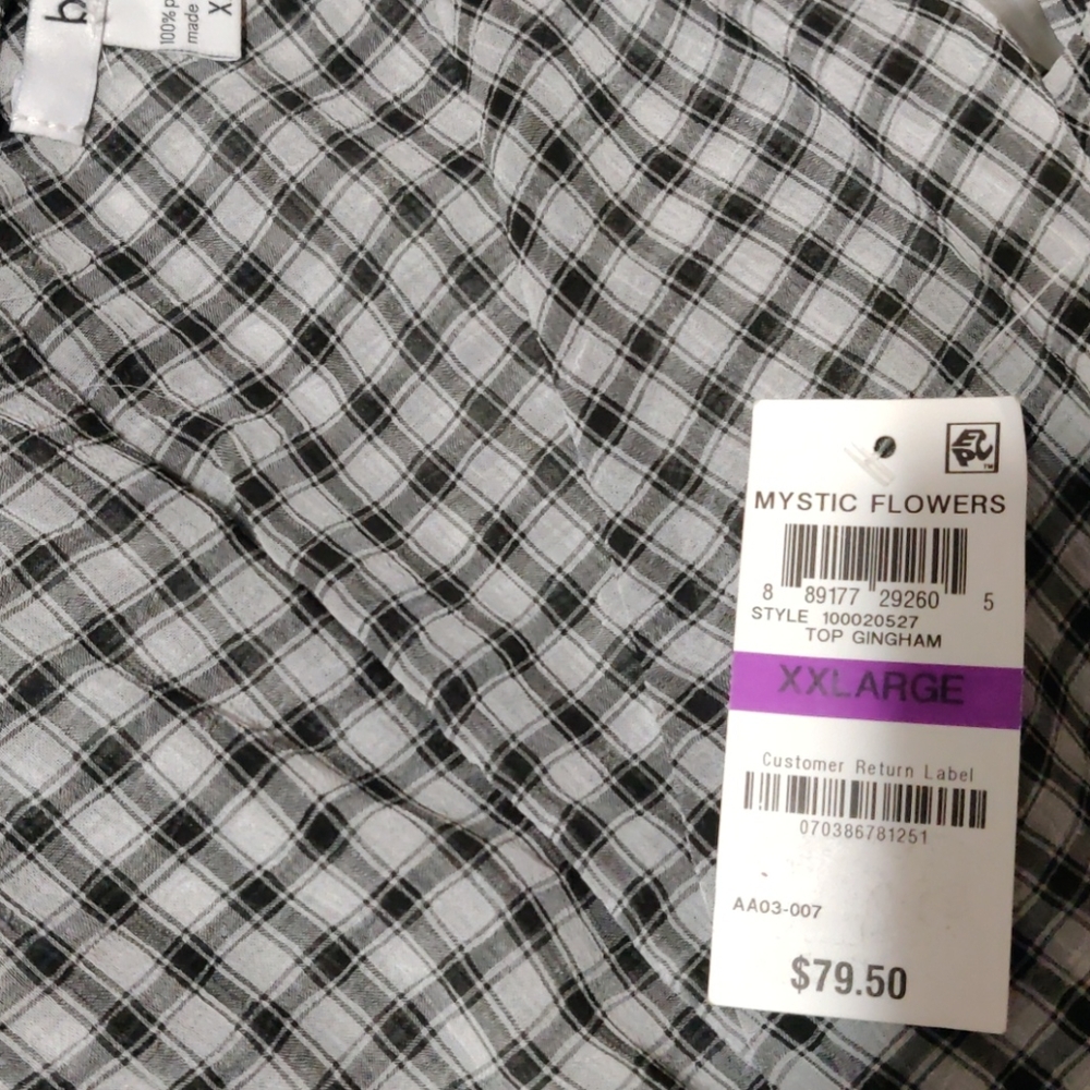 Bar III Black & White Gingham asymmetric hem dress - Picture 5 of 7